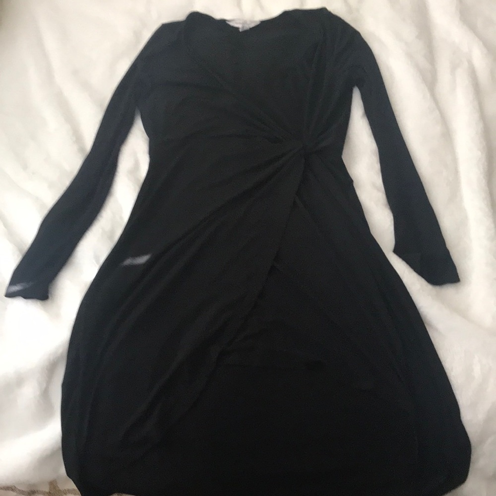 BCBG high-low black v-neck dress